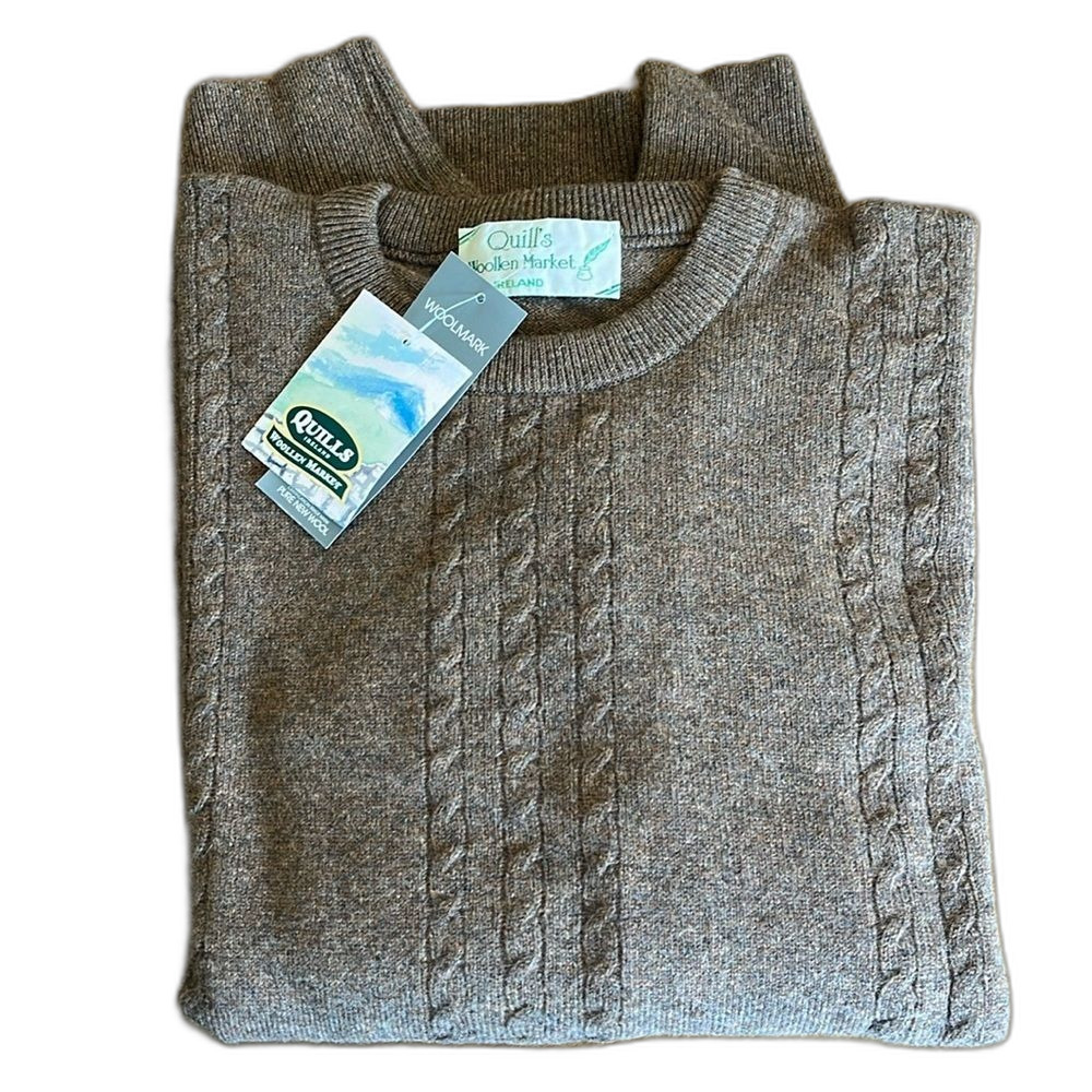 QUILL’S Woollen Market Ireland 100% Tan wool sweater Size  XL